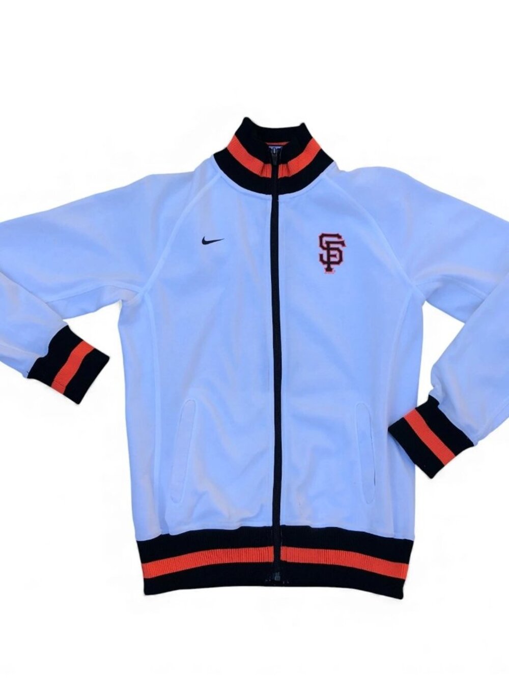 NIKE San Francisco Giants Full Zip Track Jacket Women's MEDIUM MLB White/Orange